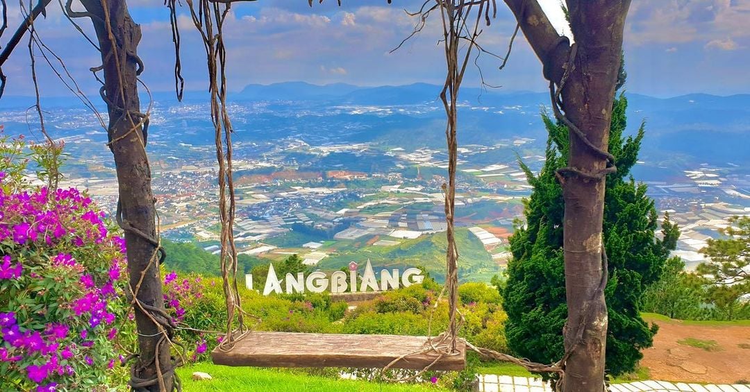Panoramic view from Lang Biang Mountain near Dalat