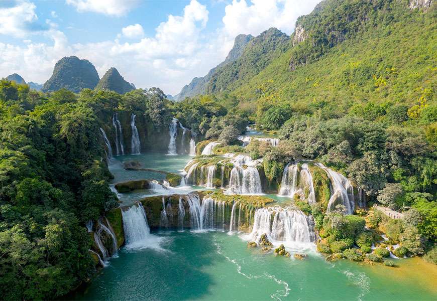 Ba Be Lake ringed by jungle-clad hills