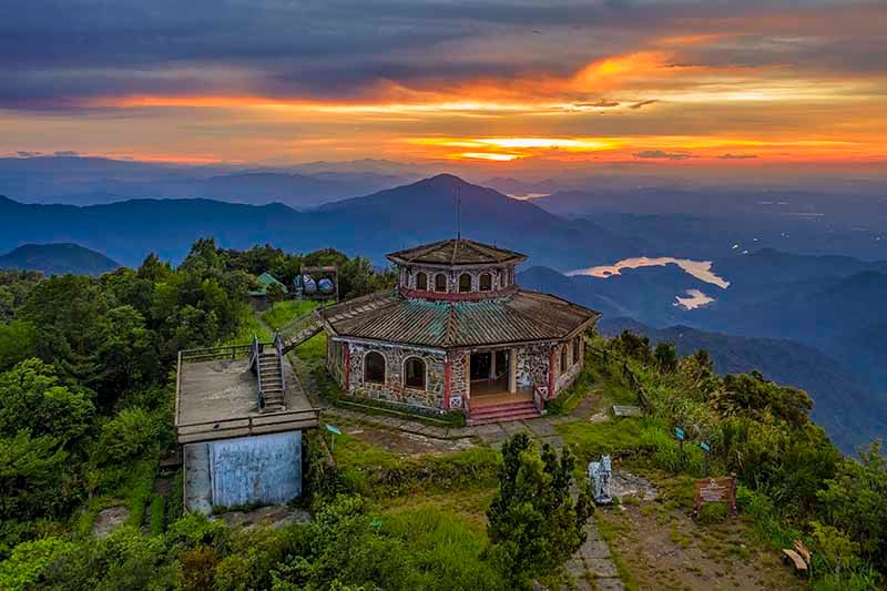 Cloud forest ridge and viewpoint in Bach Ma National Park